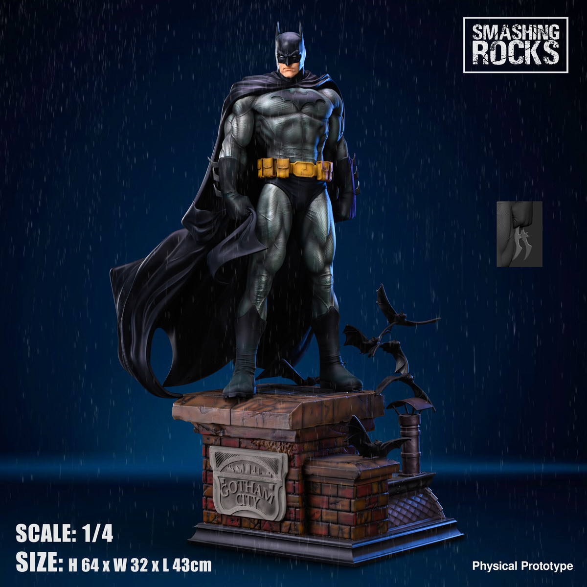 Smashing Rocks - BatMan 1/4 Scale